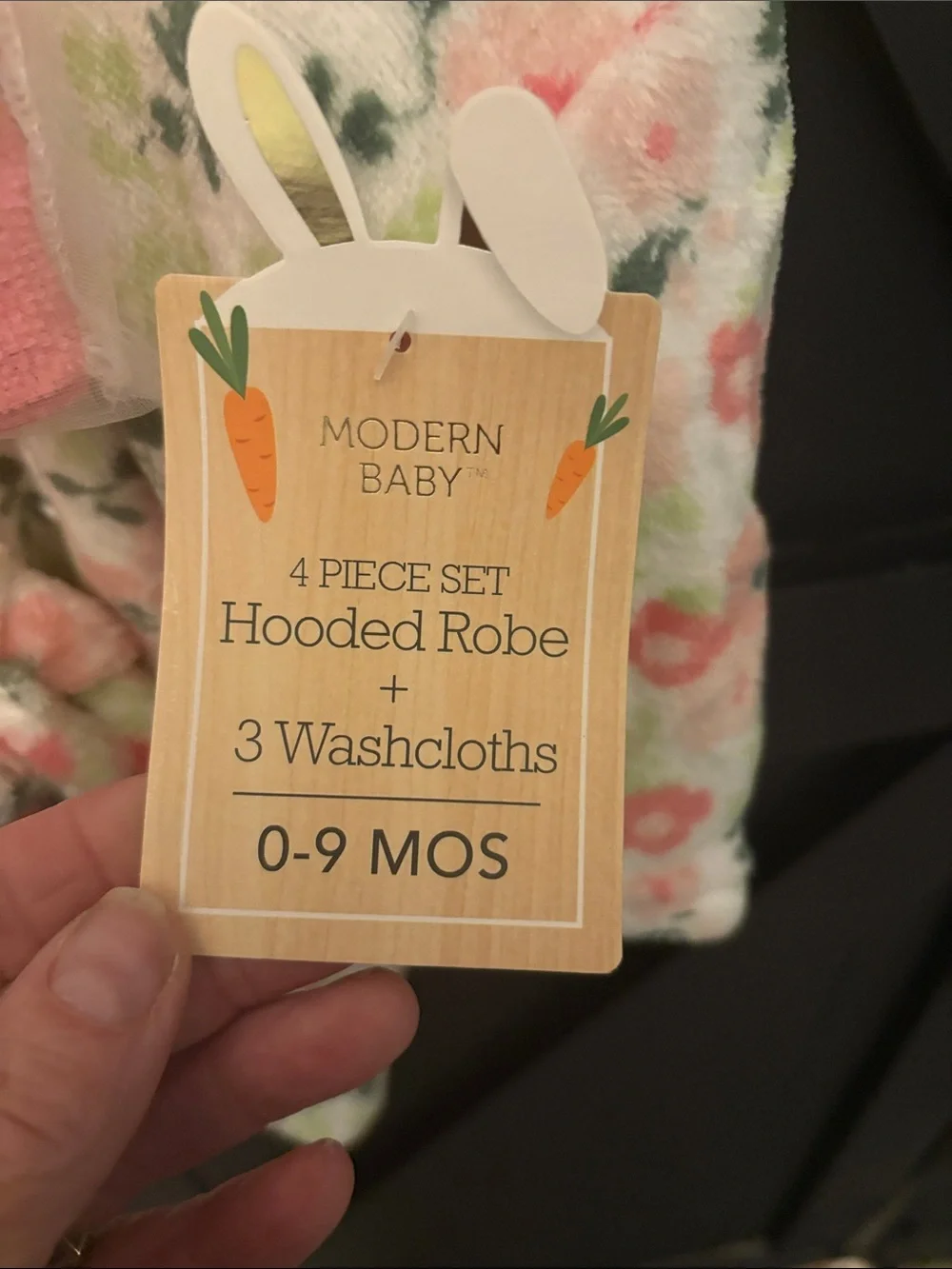 Floral Hooded Robe for Babies - Pink/Green